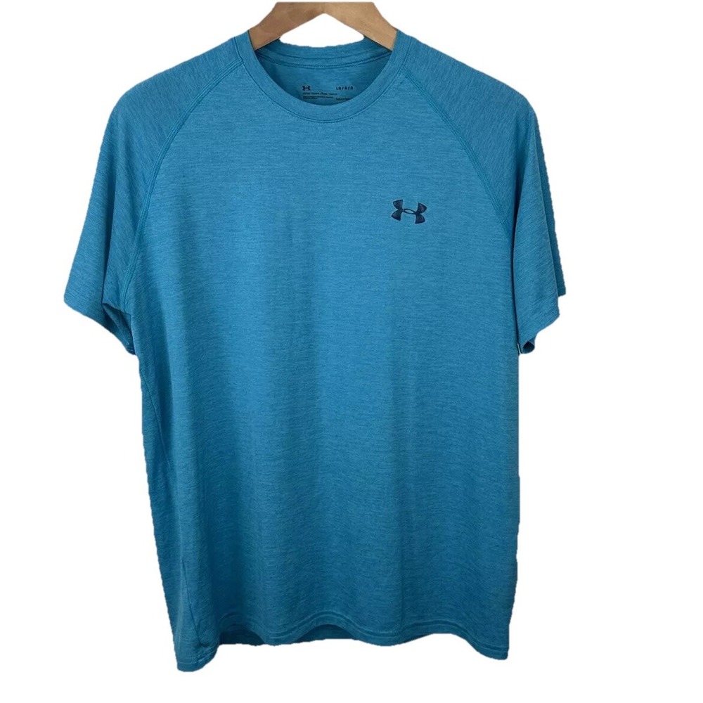 Under Armour Mens LG Loose HeatGear Blue Short Sleeve Crew Neck T-shirt